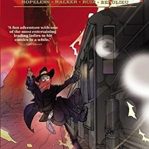 Fast paced wild western cover for Disney action adventure comic, Thunder Mountain Railroad