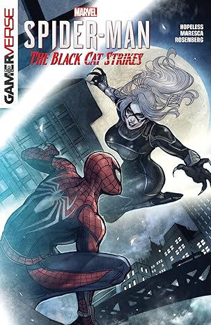 Heist superhero action cover for comic, Spider-Man: The Black Cat Strikes