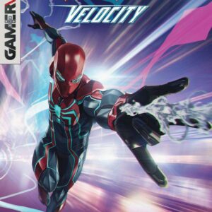 Fast paced emotional hero cover for comic, Spider-Man Velocity