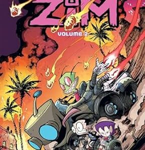 Chaotic comedy cover for science fiction comic, Invader Zim