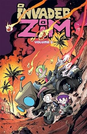 Chaotic comedy cover for science fiction comic, Invader Zim